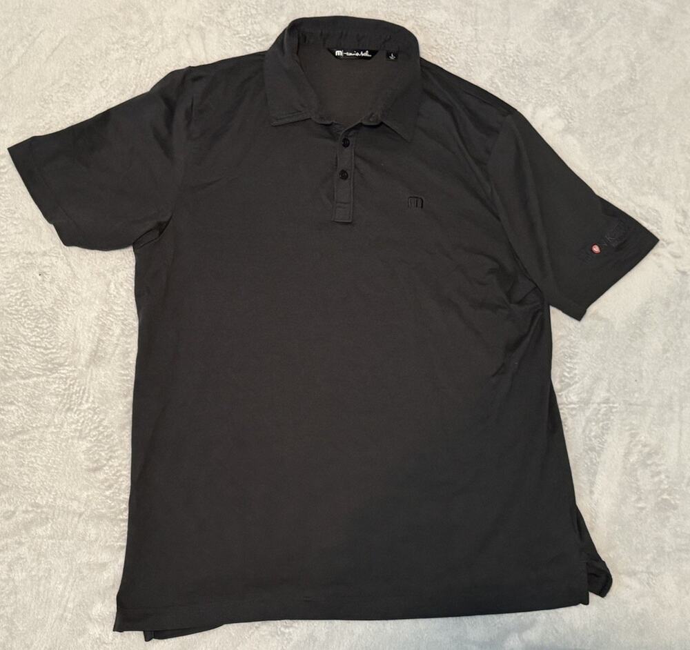 Travis Mathew Simon Keith Foundation Golf POLO SHIRT Large L Embroidered Dark